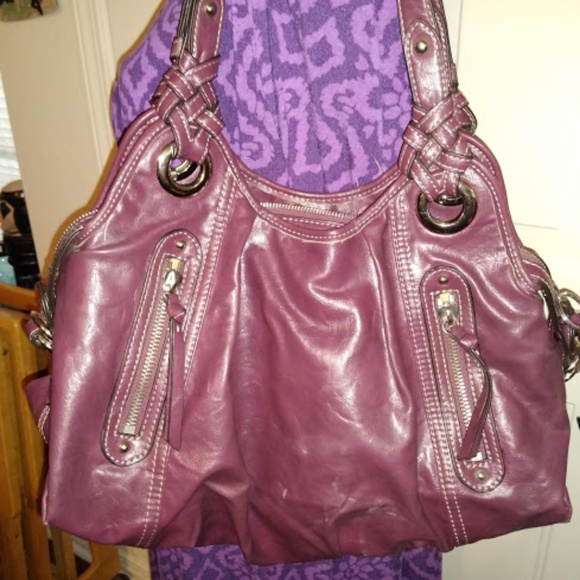 Large Purple Leather Nine West Bag - Picture 2 of 8